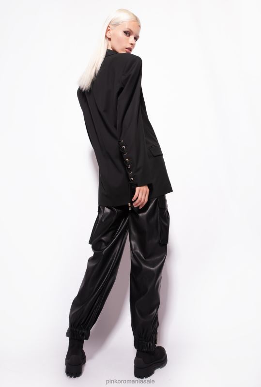 sacouri | blazer cu snururi la maneca Pinko limuzina neagră B0D08637