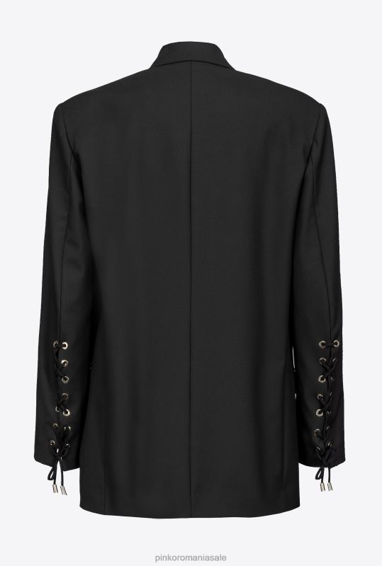 sacouri | blazer cu snururi la maneca Pinko limuzina neagră B0D08637