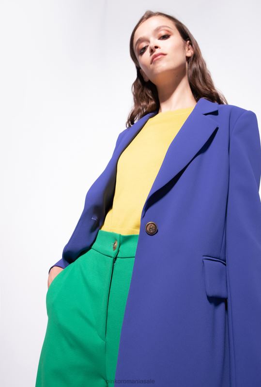 sacouri | blazer din crep elastic pe un singur piept Pinko albastru spectru B0D08635