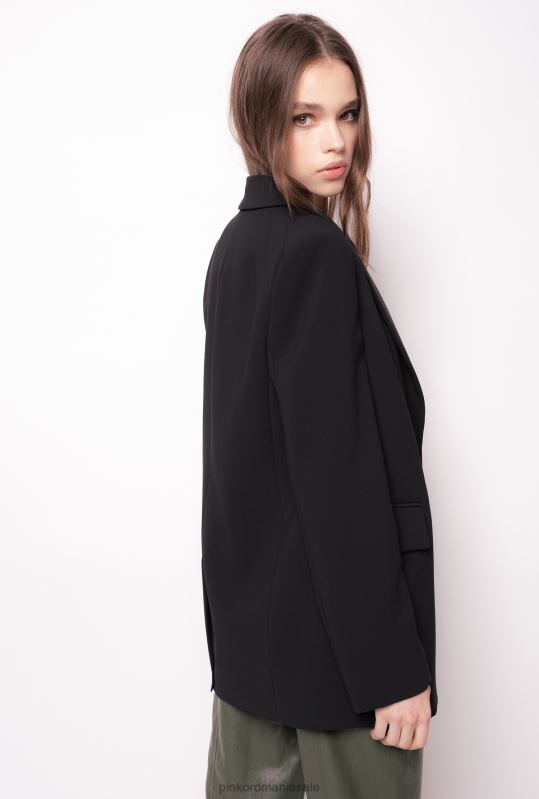 sacouri | blazer din crep elastic pe un singur piept Pinko limuzina neagră B0D08624