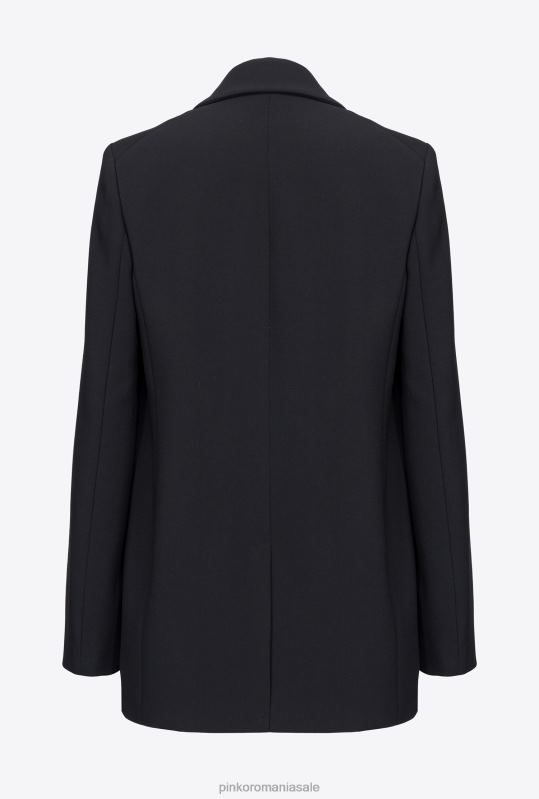 sacouri | blazer din crep elastic pe un singur piept Pinko limuzina neagră B0D08624