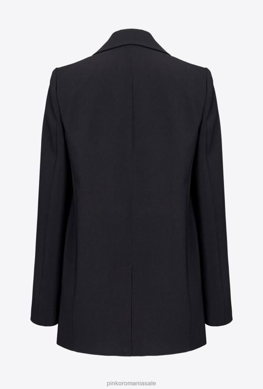 sacouri | blazer din crep elastic pe un singur piept Pinko limuzina neagră B0D08636