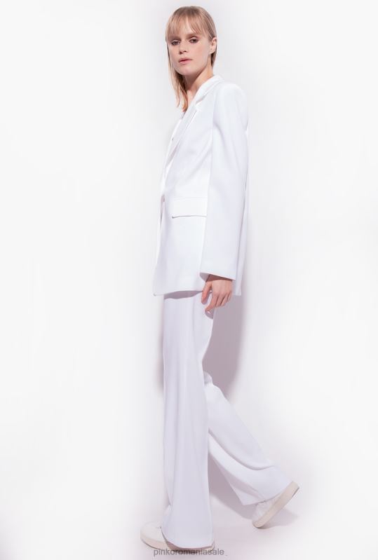 sacouri | blazer din crep elastic pe un singur piept Pinko nor alb B0D08563