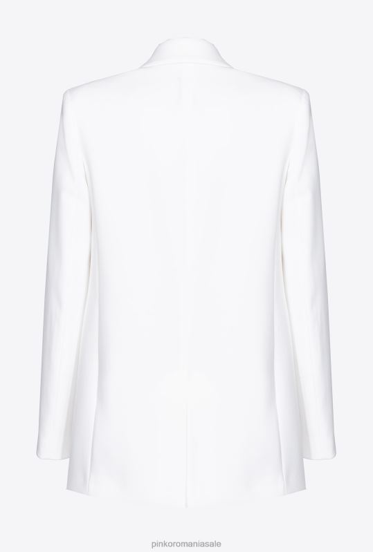 sacouri | blazer din crep elastic pe un singur piept Pinko nor alb B0D08563