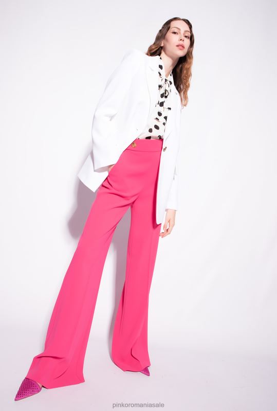 sacouri | blazer din crep elastic pe un singur piept Pinko usturoi alb B0D08634