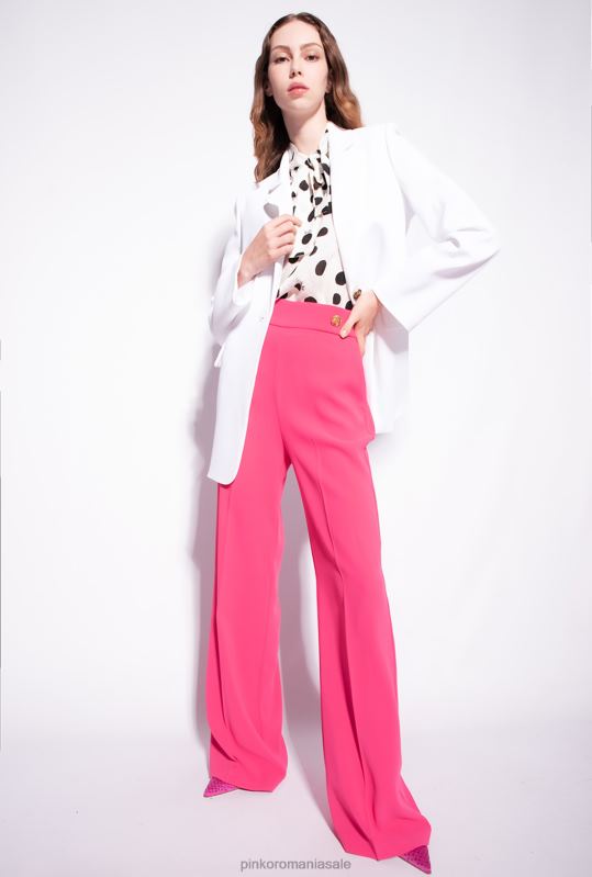 sacouri | blazer din crep elastic pe un singur piept Pinko usturoi alb B0D08634