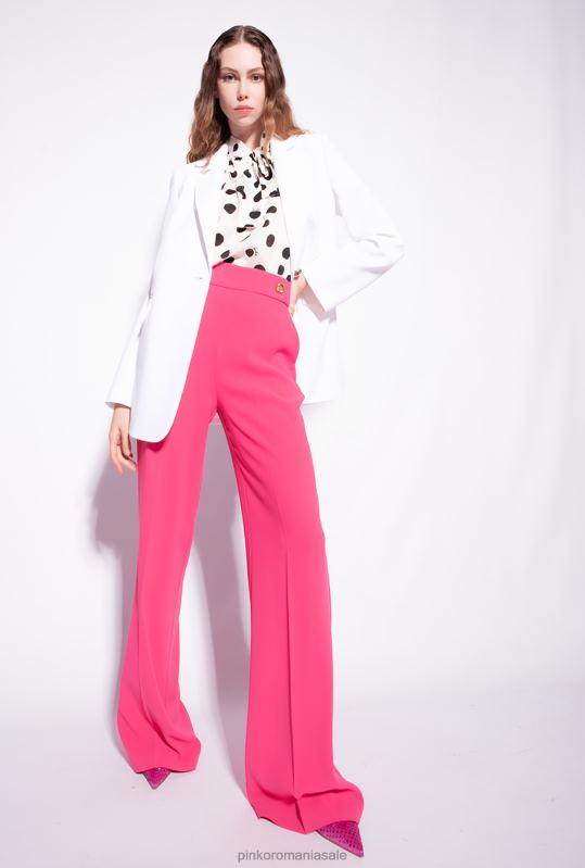 sacouri | blazer din crep elastic pe un singur piept Pinko usturoi alb B0D08634