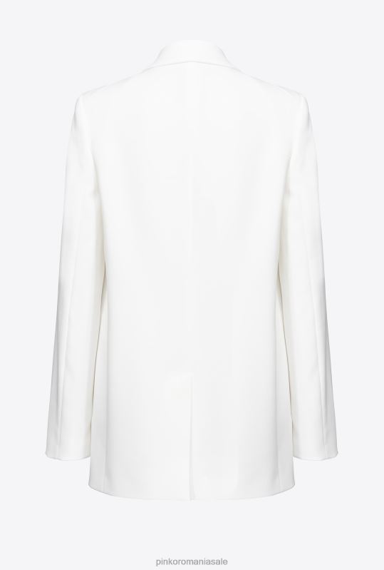 sacouri | blazer din crep elastic pe un singur piept Pinko usturoi alb B0D08634