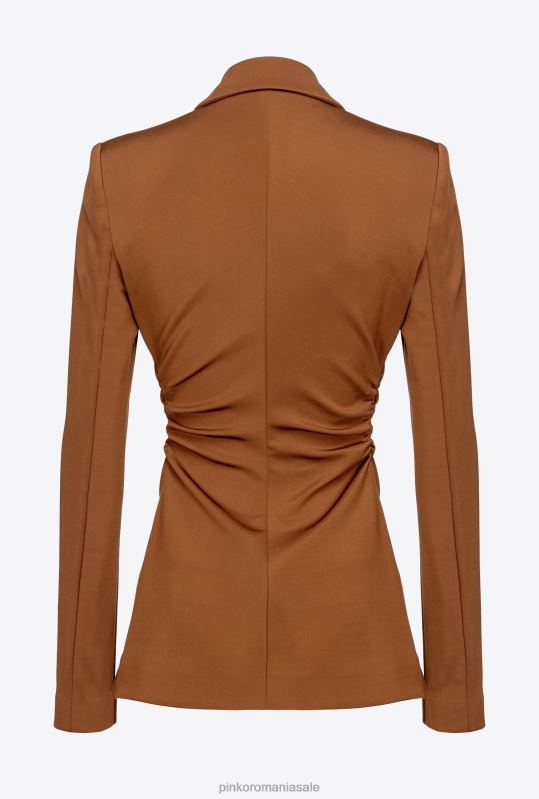 sacouri | blazer slim-fit din material tehnic Pinko maro - teckel B0D08576