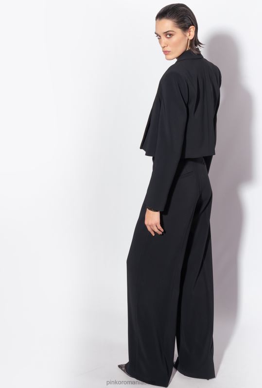 sacouri | jachetă spencer din crepon elastic Pinko limuzina neagră B0D08603