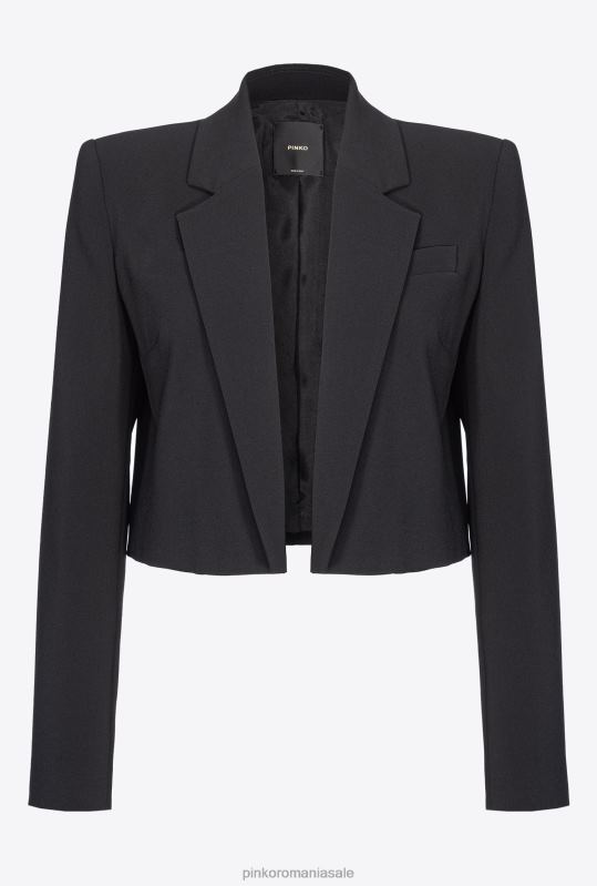 sacouri | jachetă spencer din crepon elastic Pinko limuzina neagră B0D08603