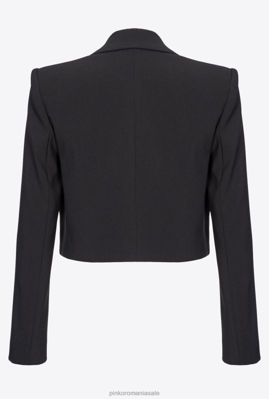 sacouri | jachetă spencer din crepon elastic Pinko limuzina neagră B0D08603