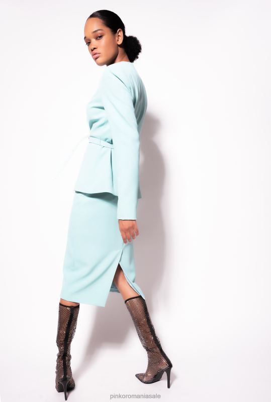 sacouri | jacheta eleganta cu curea subtire Pinko albastru nil B0D08593