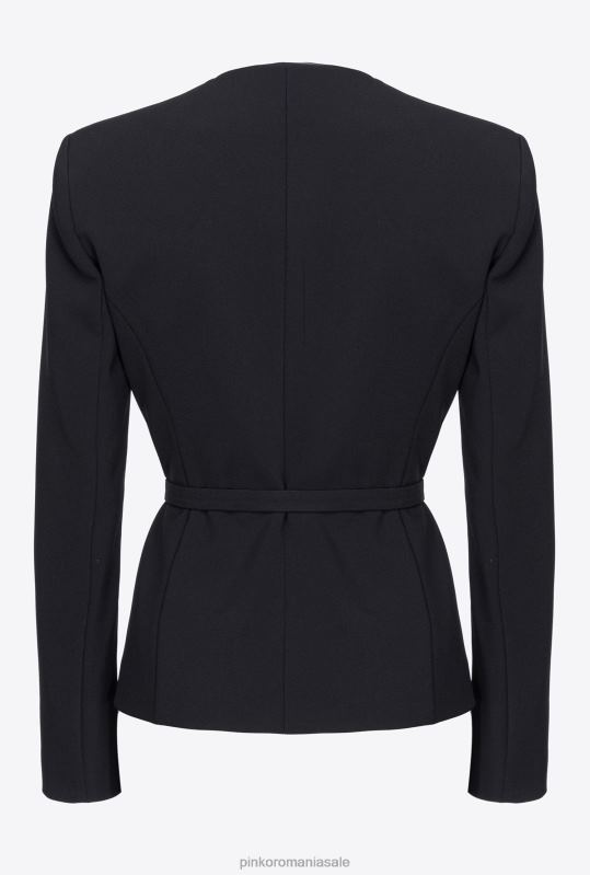 sacouri | jacheta eleganta cu curea subtire Pinko limuzina neagră B0D08594