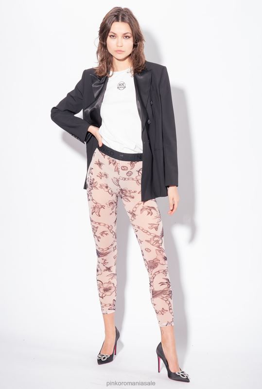 îmbrăcăminte de jogging și jambiere | jambiere cu imprimeu tatuat Pinko nud/negru B0D08711