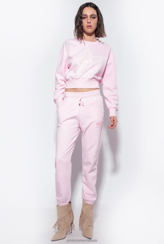 îmbrăcăminte de jogging și jambiere | pantaloni de jogging cu imprimeu cu logo Pinko liliac prăfuit B0D08717