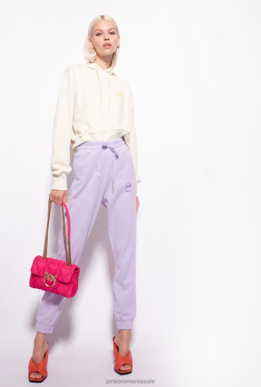 îmbrăcăminte de jogging și jambiere | pantaloni de jogging cu imprimeu cu logo Pinko liliac - sorbet ușor B0D08715