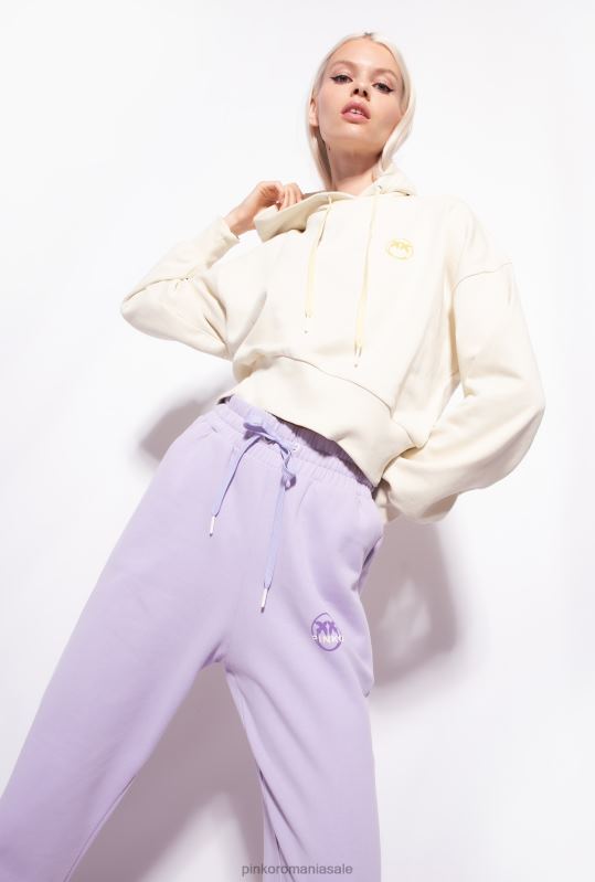 îmbrăcăminte de jogging și jambiere | pantaloni de jogging cu imprimeu cu logo Pinko liliac - sorbet ușor B0D08715