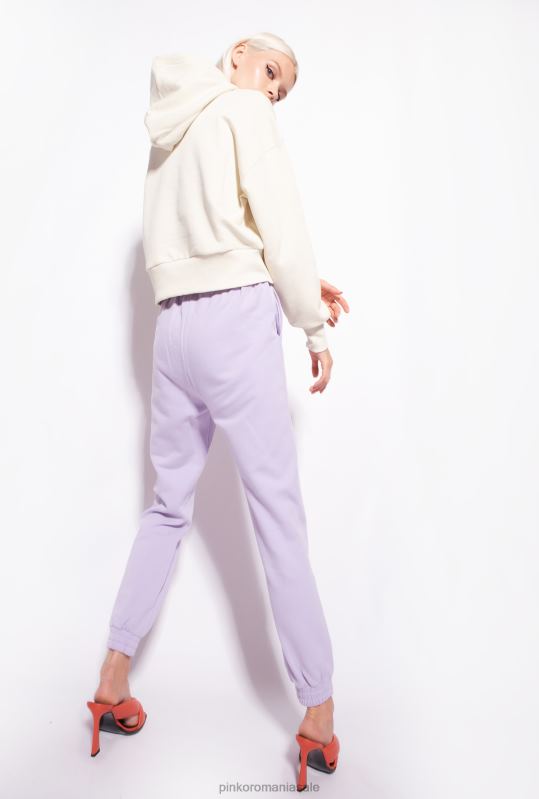 îmbrăcăminte de jogging și jambiere | pantaloni de jogging cu imprimeu cu logo Pinko liliac - sorbet ușor B0D08715