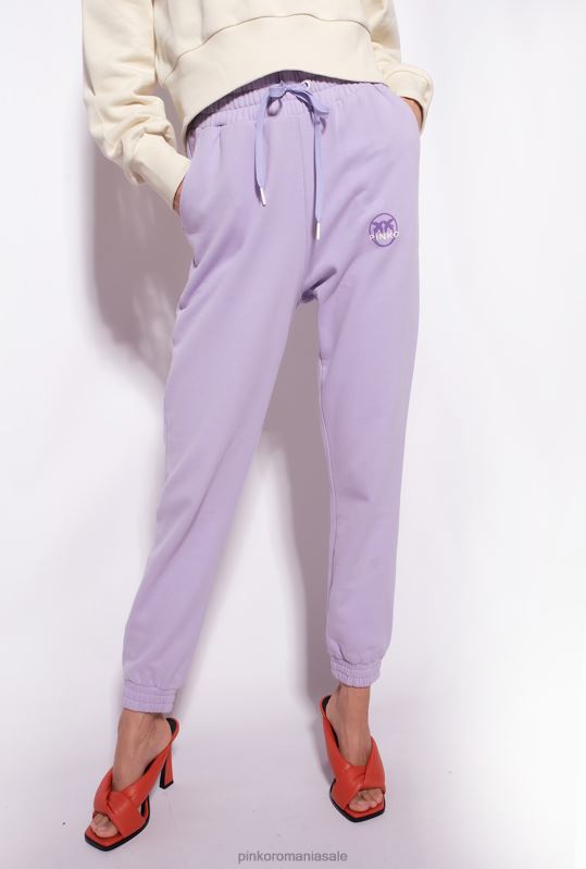 îmbrăcăminte de jogging și jambiere | pantaloni de jogging cu imprimeu cu logo Pinko liliac - sorbet ușor B0D08715