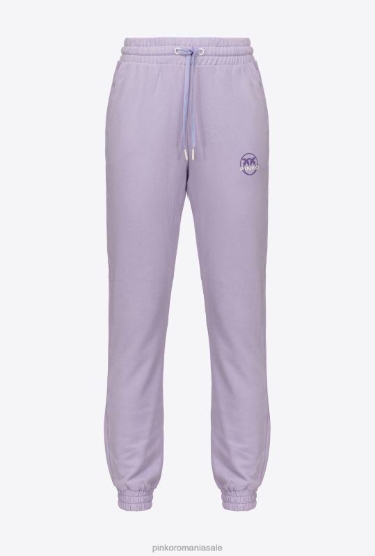 îmbrăcăminte de jogging și jambiere | pantaloni de jogging cu imprimeu cu logo Pinko liliac - sorbet ușor B0D08715