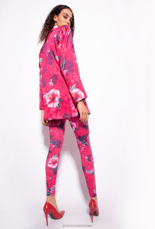 pantaloni casual | jambiere cu imprimeu hibiscus Pinko multi. fucsia/roz B0D08685