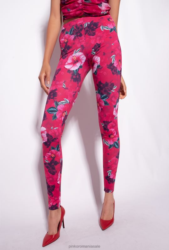 pantaloni casual | jambiere cu imprimeu hibiscus Pinko multi. fucsia/roz B0D08685