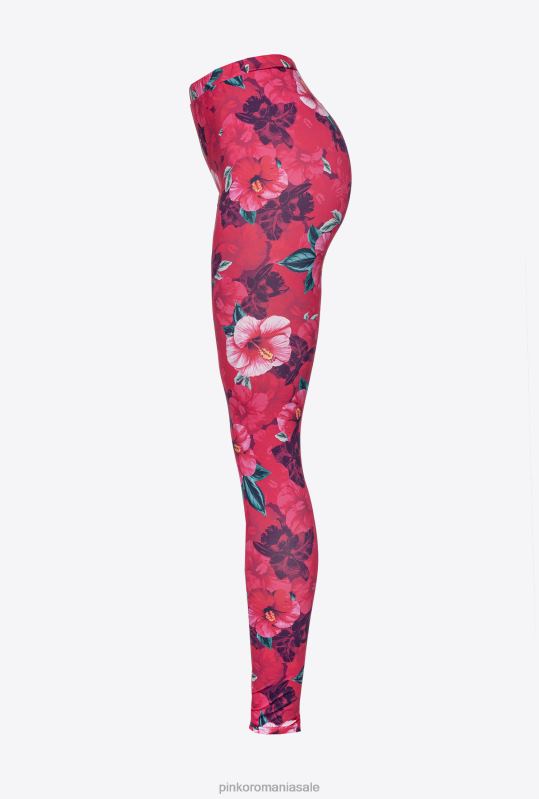 pantaloni casual | jambiere cu imprimeu hibiscus Pinko multi. fucsia/roz B0D08685