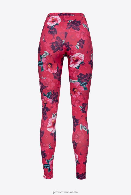 pantaloni casual | jambiere cu imprimeu hibiscus Pinko multi. fucsia/roz B0D08685