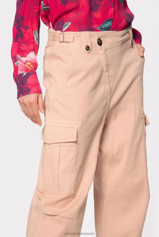 pantaloni casual | pantaloni cargo cu închidere în diagonală Pinko rugby bej B0D08709