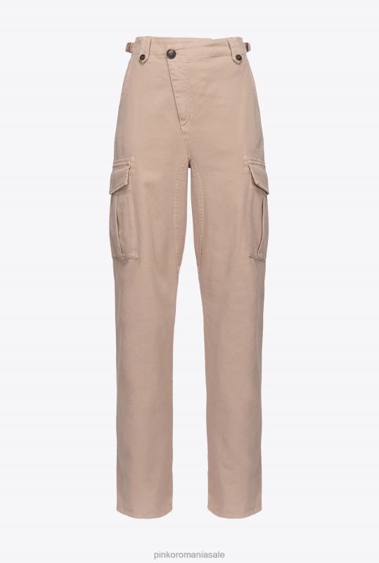 pantaloni casual | pantaloni cargo cu închidere în diagonală Pinko rugby bej B0D08709