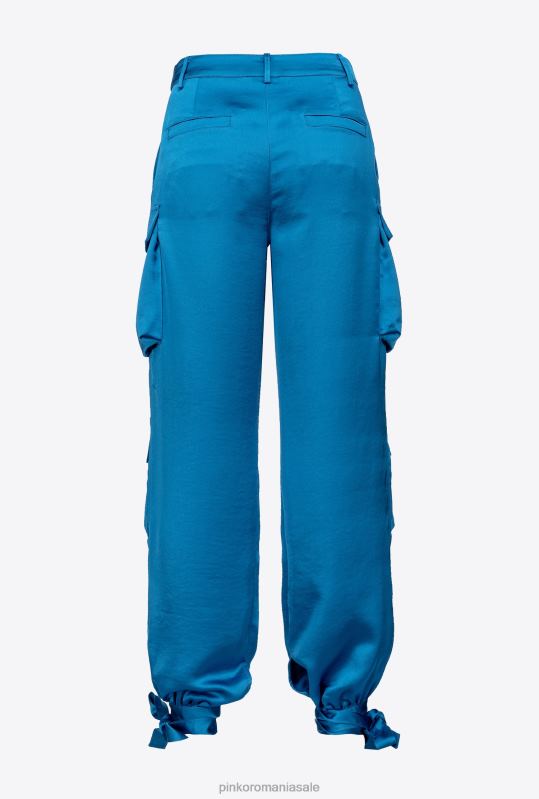 pantaloni casual | pantaloni cargo din satin Pinko director albastru B0D08763