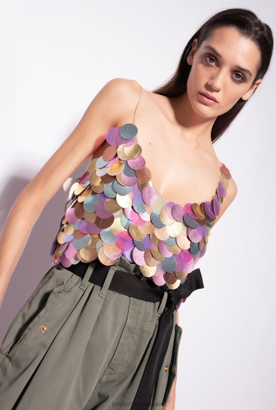 pantaloni casual | pantaloni cargo supradimensionați Pinko verde chiparos B0D08648