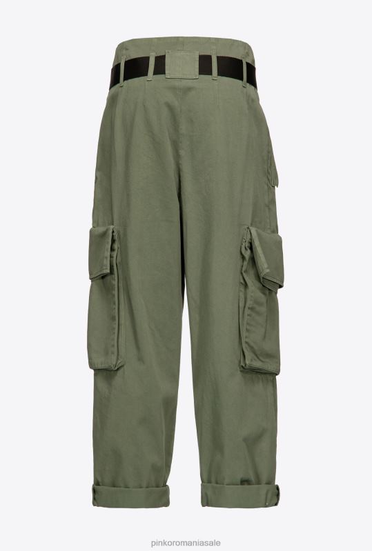 pantaloni casual | pantaloni cargo supradimensionați Pinko verde chiparos B0D08648