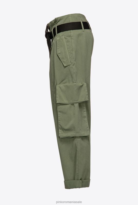 pantaloni casual | pantaloni cargo supradimensionați Pinko verde chiparos B0D08648