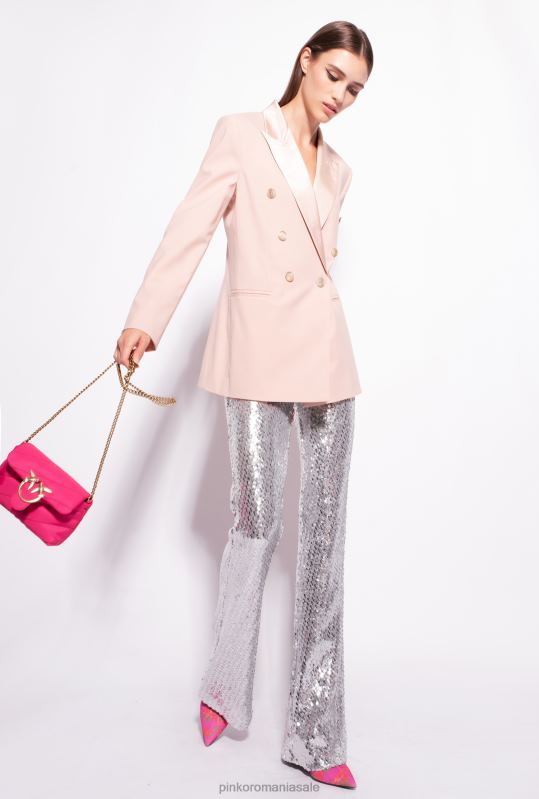 pantaloni casual | pantaloni complet cu paiete Pinko argint metalic B0D08691