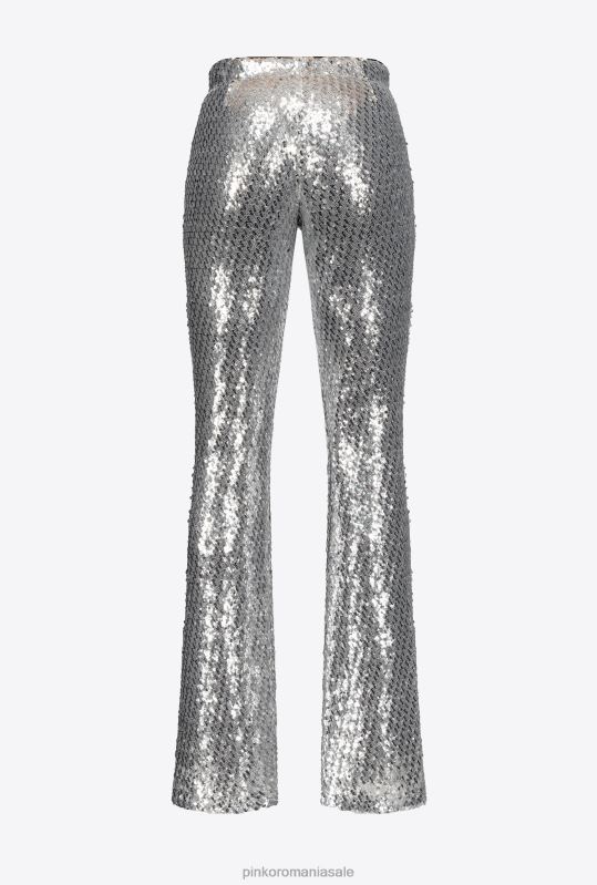 pantaloni casual | pantaloni complet cu paiete Pinko argint metalic B0D08691
