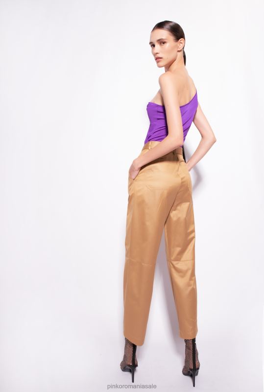 pantaloni casual | pantaloni cu fermoar în partea de jos Pinko muştar B0D08790