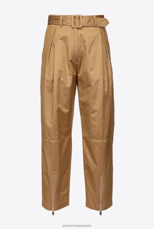 pantaloni casual | pantaloni cu fermoar în partea de jos Pinko muştar B0D08790