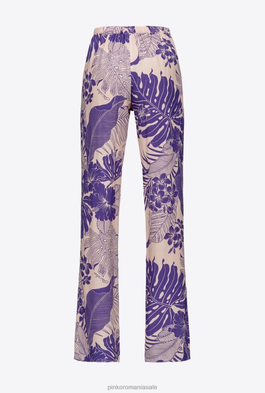 pantaloni casual | pantaloni cu imprimeu tropical Pinko nud/violet B0D08654