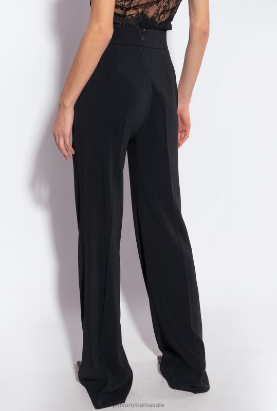 pantaloni casual | pantaloni cu nasturi aurii Pinko limuzina neagră B0D08663