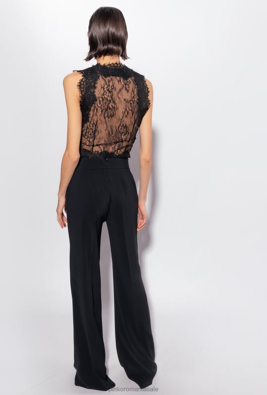 pantaloni casual | pantaloni cu nasturi aurii Pinko limuzina neagră B0D08663