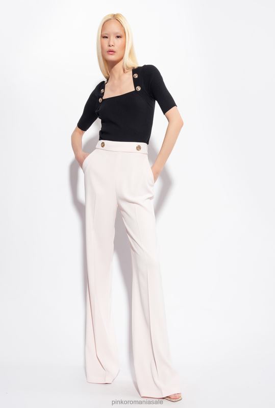 pantaloni casual | pantaloni cu nasturi aurii Pinko nor roz B0D08660