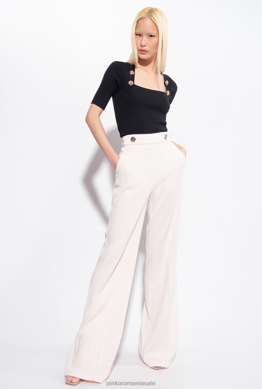 pantaloni casual | pantaloni cu nasturi aurii Pinko nor roz B0D08660