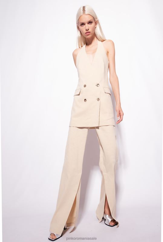 pantaloni casual | pantaloni cu tiv Pinko bej migdal înghețat B0D08729