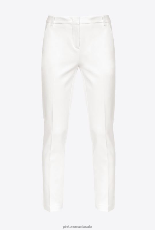 pantaloni casual | pantaloni de țigară din tricot milano Pinko Albă ca Zăpada B0D08770