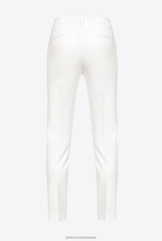 pantaloni casual | pantaloni de țigară din tricot milano Pinko Albă ca Zăpada B0D08770