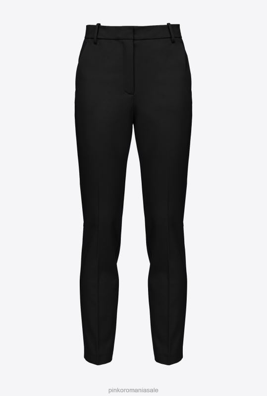 pantaloni casual | pantaloni de țigară din tricot milano Pinko limuzina neagră B0D08680