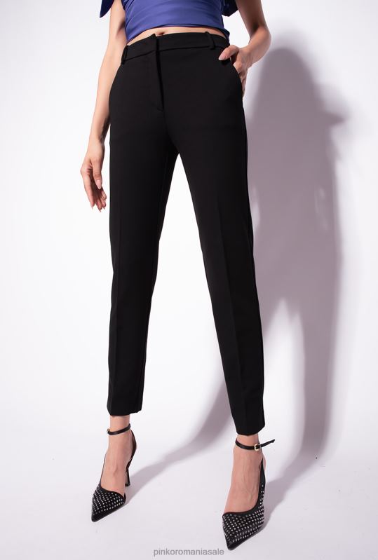 pantaloni casual | pantaloni de țigară din tricot milano Pinko limuzina neagră B0D08769