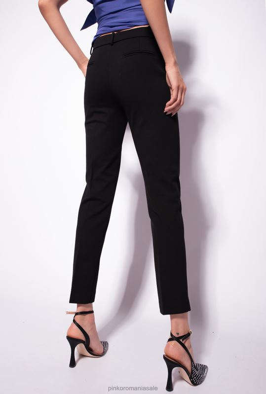 pantaloni casual | pantaloni de țigară din tricot milano Pinko limuzina neagră B0D08769